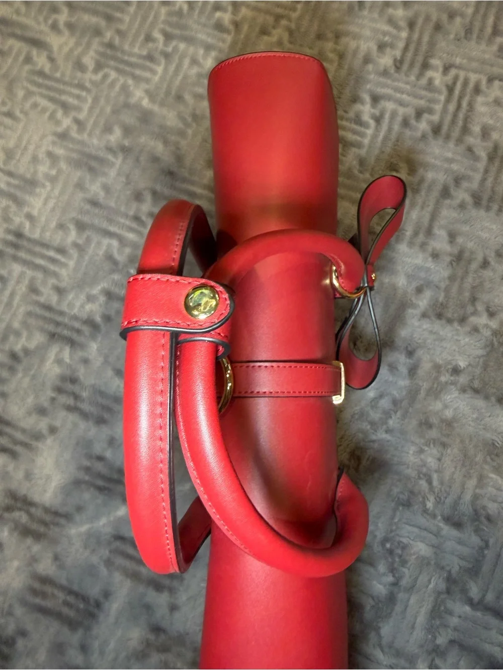 Red Structured Bow Accent Satchel Work/School Bag